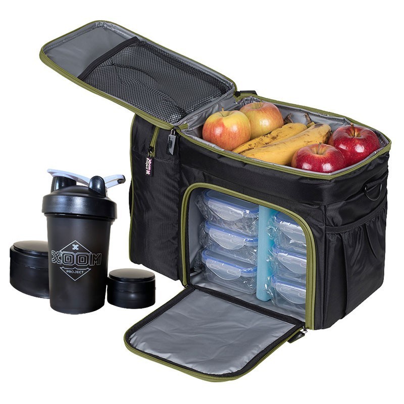 Un bolso compacto donde llevar tus comidas? La nevera negra-rosa XP6.